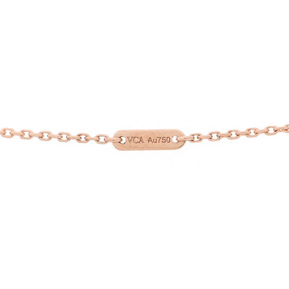 Van Cleef & Arpels 18K Rose Gold Carnelian Sweet Alhambra Pendant Necklace 5 of 6