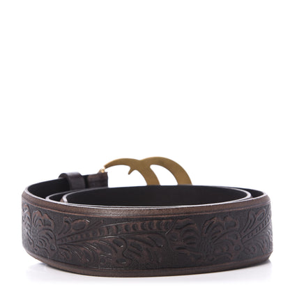Gucci Calfskin Knurled Double G 40mm Belt 85 34 Testa di Moro 2 of 3