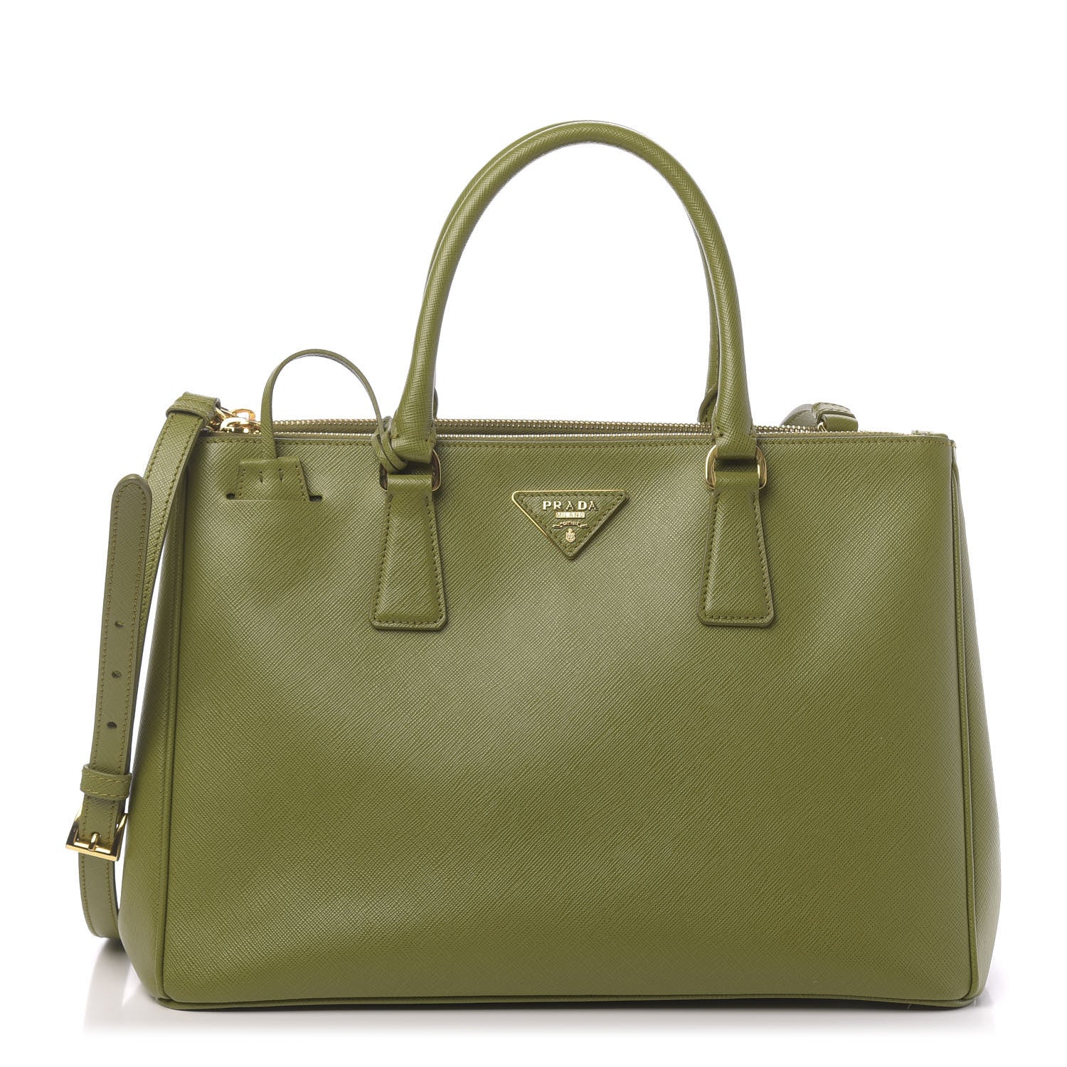 Prada Saffiano Medium Galleria Double Zip Tote Edera 1 of 11