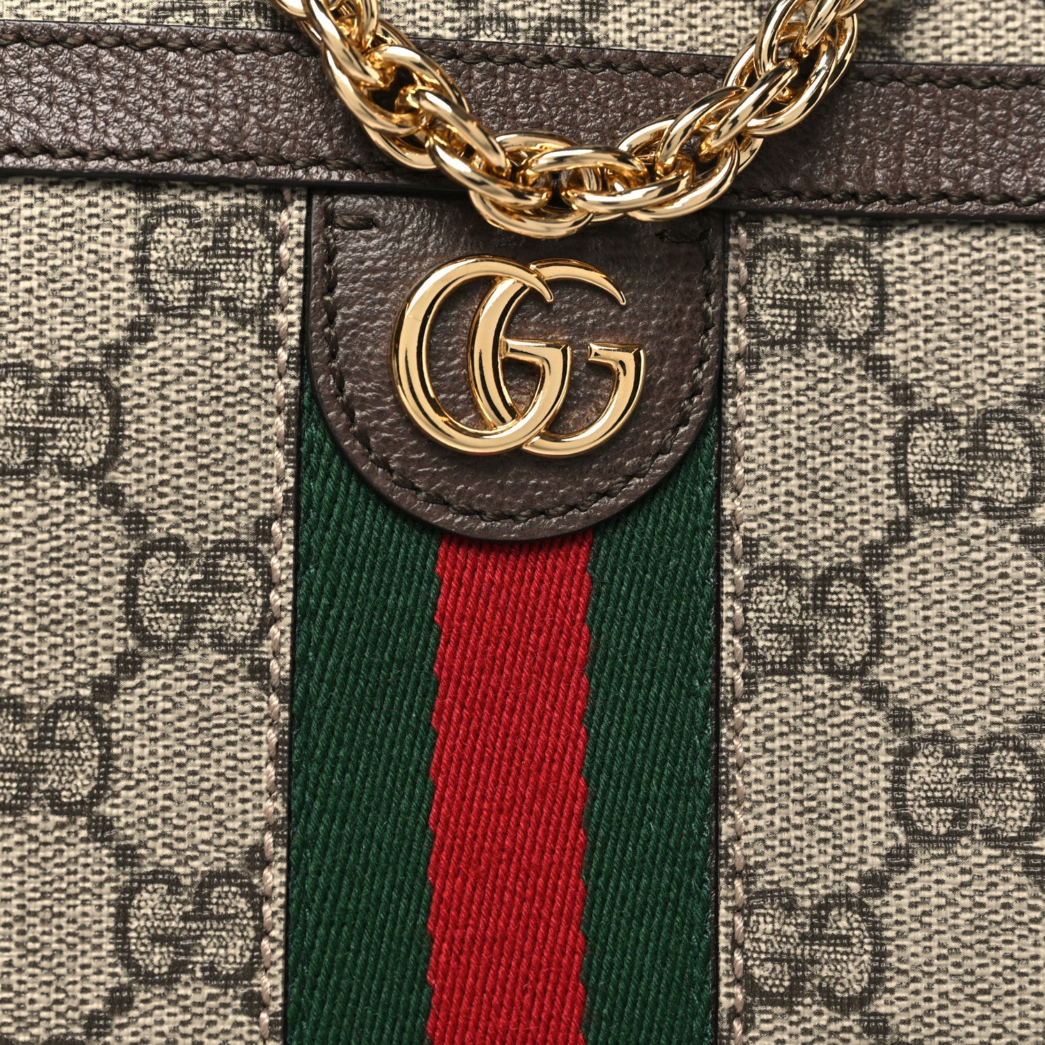 Gucci GG Supreme Monogram Web Mini Ophidia Shoulder Bag Brown 5 of 9