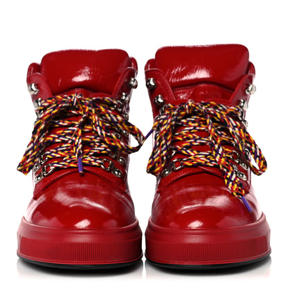 Chanel Patent Calfskin Quilted Womens High Top Sneakers 39 Red 2 of 11