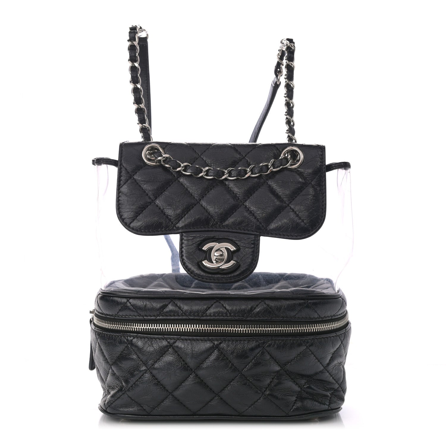 Chanel Crumpled Calfskin PVC Quilted Backpack Black 1 of 12