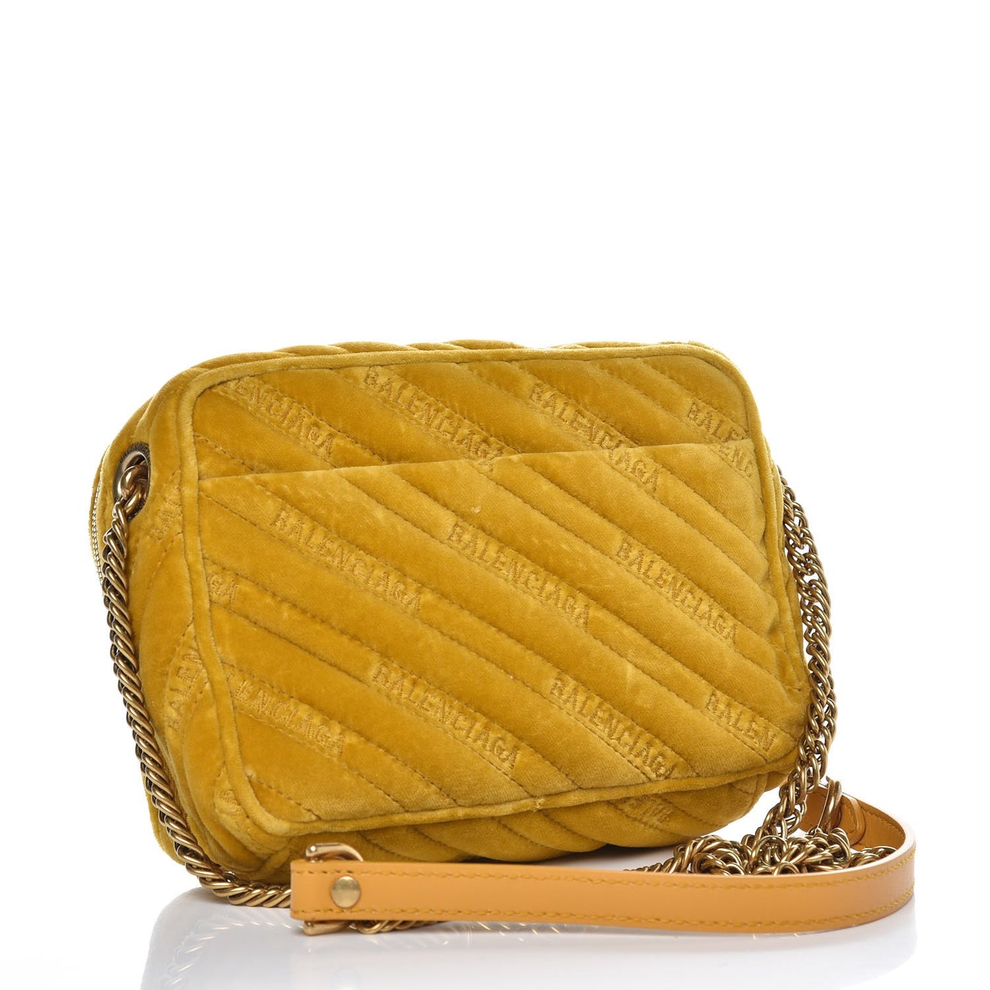Velvet Logo Matelasse BB XS Reporter Bag Yellow