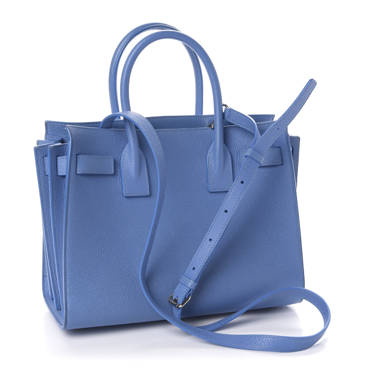 Saint Laurent Grained Calfskin Baby Sac De Jour Blue Clair 4 of 12