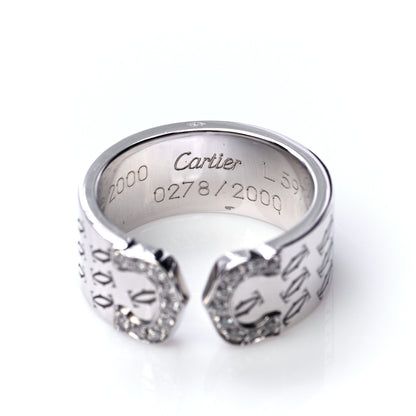 Cartier 18K White Gold Diamond C De Cartier Christmas Ring 51 5.75 4 of 5