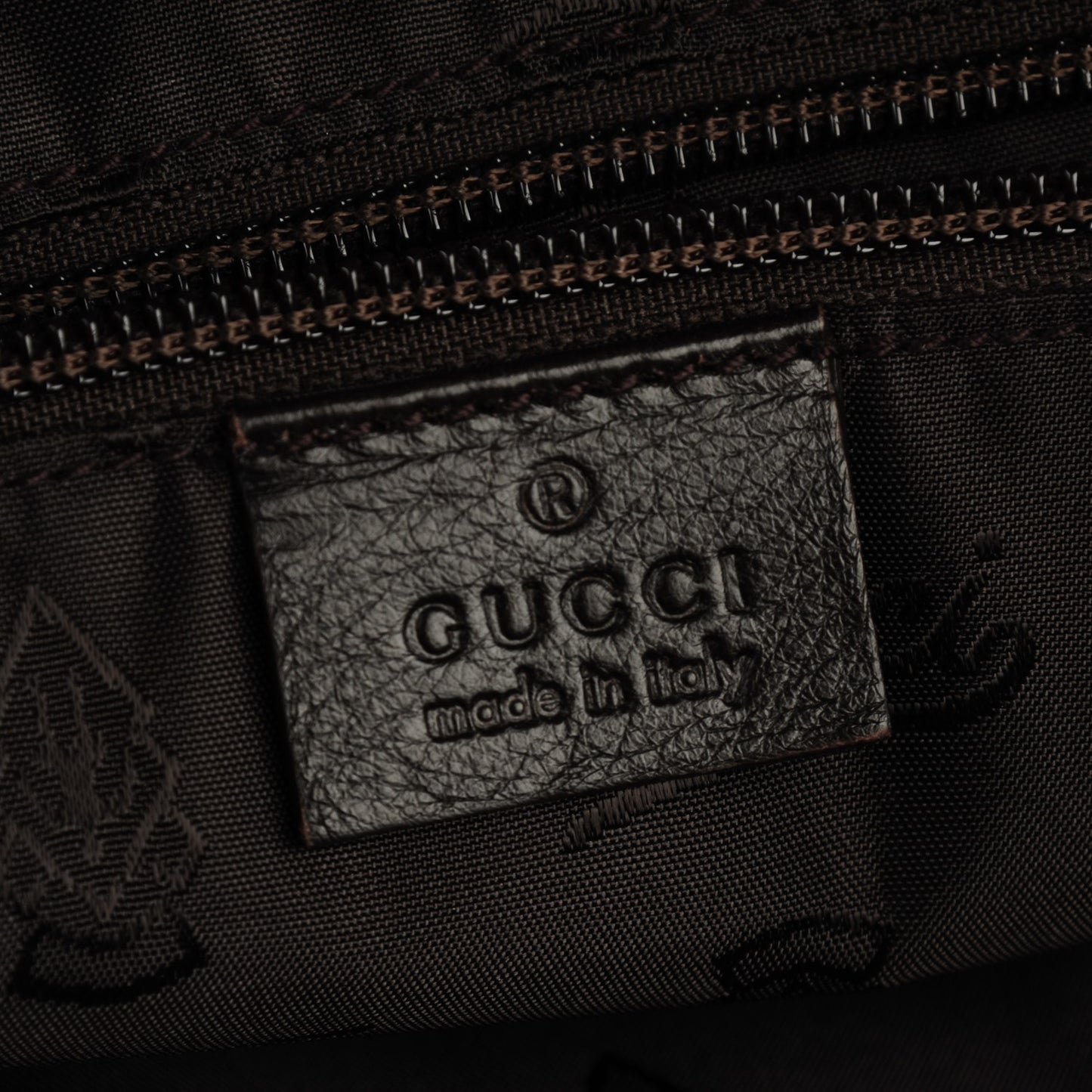 Guccissima Medium Flat Messenger Bag Dark Brown
