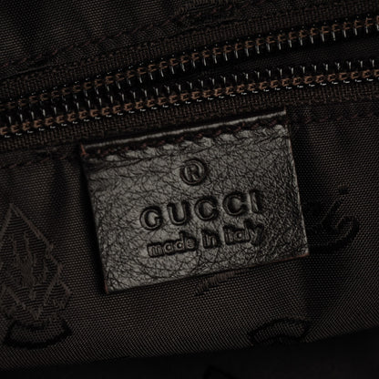 Gucci Guccissima Medium Flat Messenger Bag Dark Brown 6 of 7