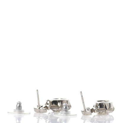 Chanel CC Crystal Teardrop Dangle Earrings Silver 3 of 5