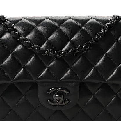Chanel Lambskin Quilted Medium Double Flap So Black 8 of 10