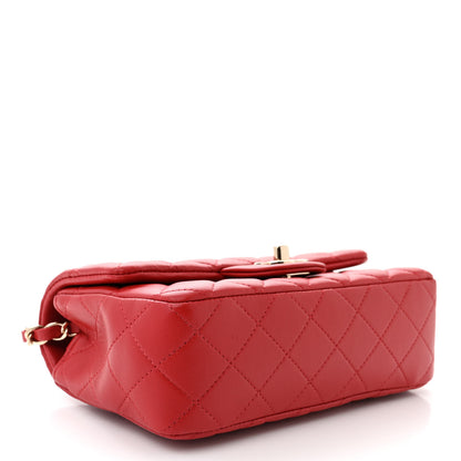 Chanel Lambskin Quilted Mini Rectangular Flap Red 4 of 11