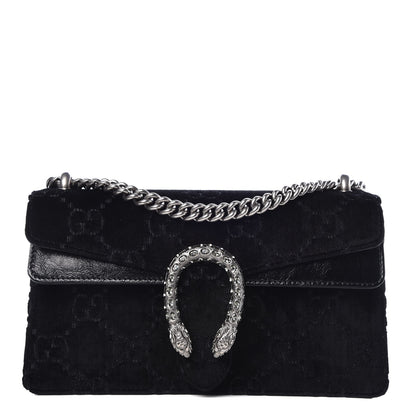 Gucci Velvet Skipper Crystal GG Monogram Small Dionysus Shoulder Bag Black Black Diamond 1 of 7