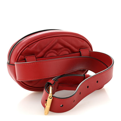 Gucci Calfskin Matelasse GG Marmont Belt Bag 85 34 Hibiscus Red 3 of 10