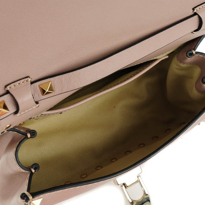 Valentino Garavani Vitello Mini Rockstud Flap Saddle Crossbody Bag Poudre 6 of 9