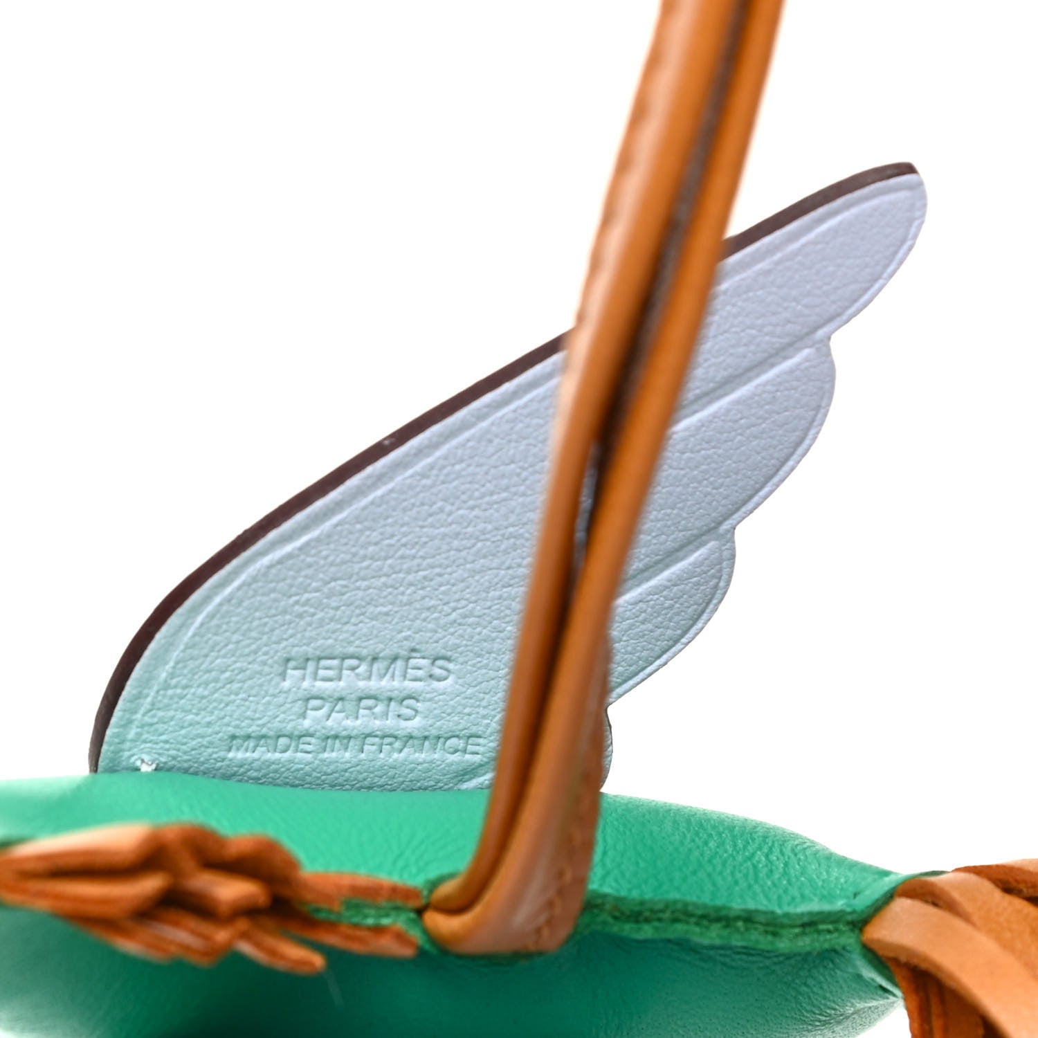Hermes Milo Lambskin Grigri Rodeo Pegase Horse Bag Charm PM Menthe Sesame Bleu Brume 3 of 4