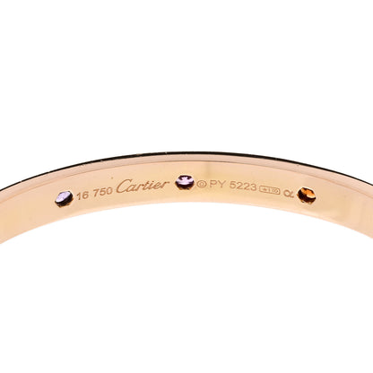 Cartier 18K Pink Gold Sapphire Garnet Amethyst LOVE Bracelet 16 4 of 5