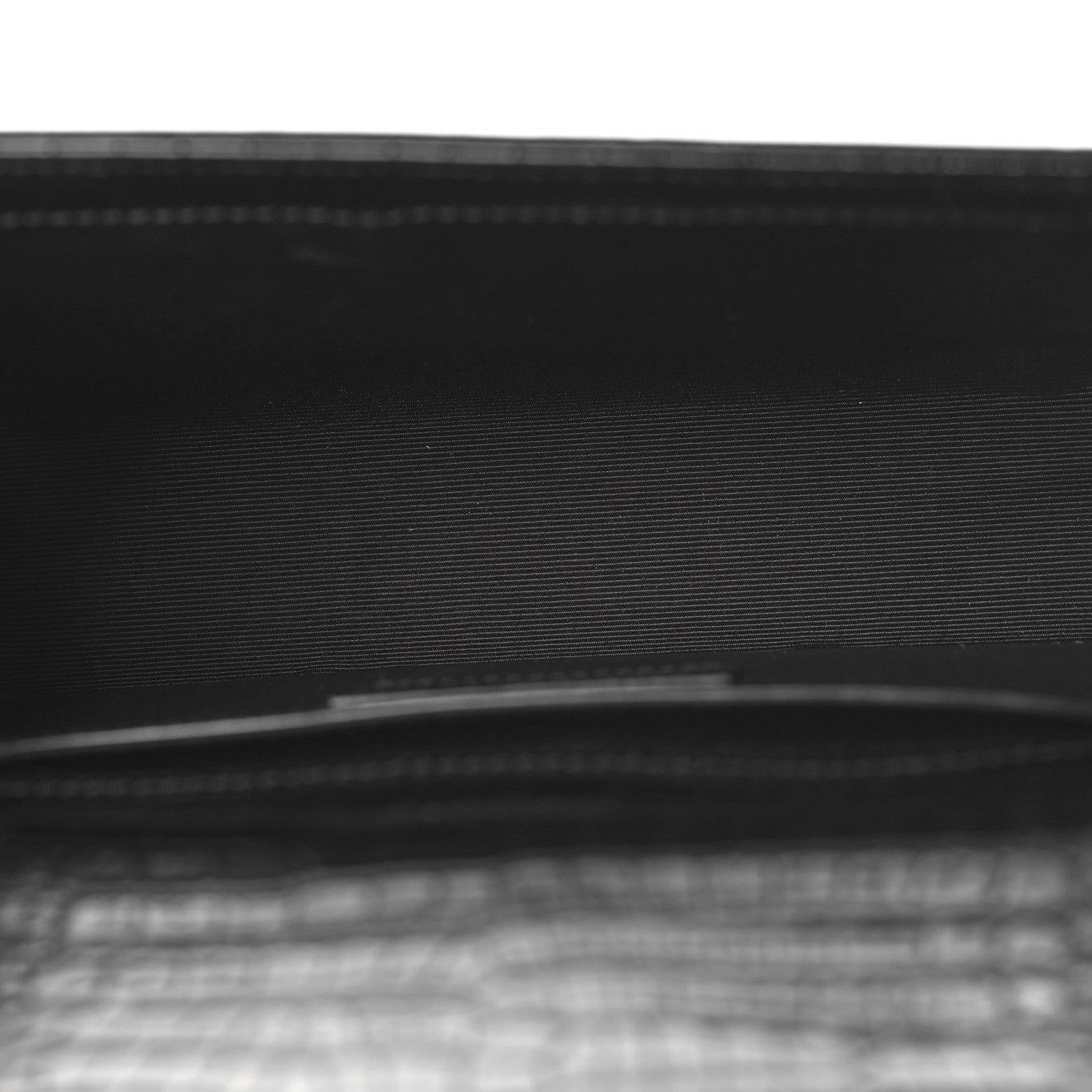 Saint Laurent Calfskin Crocodile Embossed Small Classic Monogram Kate Tassel Satchel Black 5 of 9