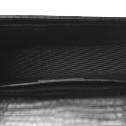 Saint Laurent Calfskin Crocodile Embossed Small Classic Monogram Kate Tassel Satchel Black 5 of 9