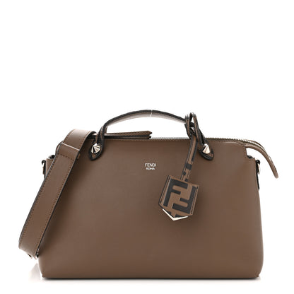 Fendi Vitello Dolce Bi-Color FF 1974 Embossed Medium By The Way Boston Bag Maya Black 1 of 12