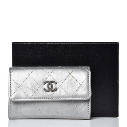 Chanel Metallic Calfskin Quilted Palette Card Holder Silver 12 of 12