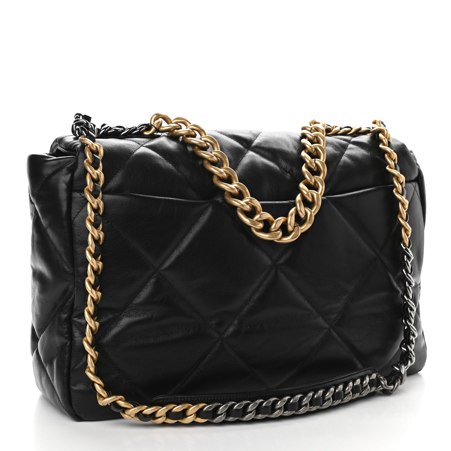Chanel Goatskin Quilted Maxi Chanel 19 Flap Black 3 of 11