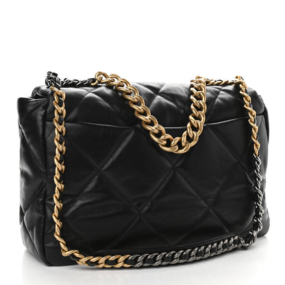Chanel Goatskin Quilted Maxi Chanel 19 Flap Black 3 of 11