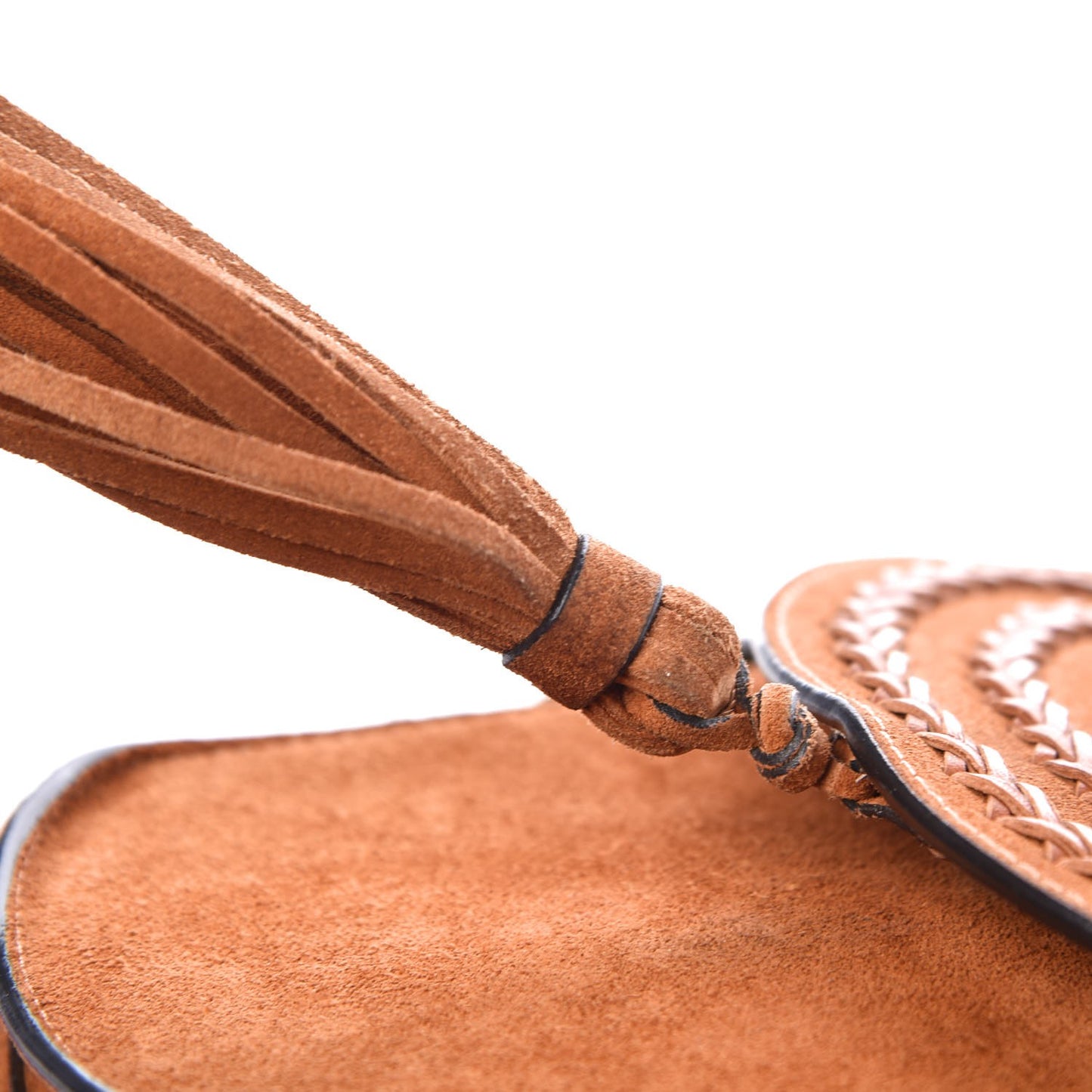Suede Calfskin Braided Small Hudson Shoulder Bag Caramel