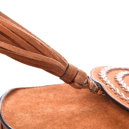 Chloe Suede Calfskin Braided Small Hudson Shoulder Bag Caramel 8 of 9