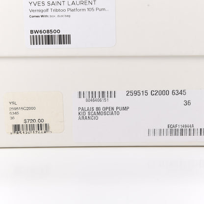 Saint Laurent Vernigolf Tribtoo 105 Platform Pumps 36.5 Gold 10 of 10