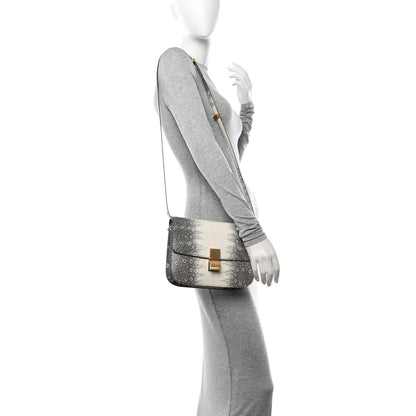 Celine Lizard Medium Classic Box Flap Bag Natural 3 of 9