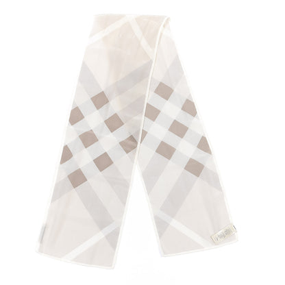 Burberry Silk Giant Check Scarf Beige 4 of 4