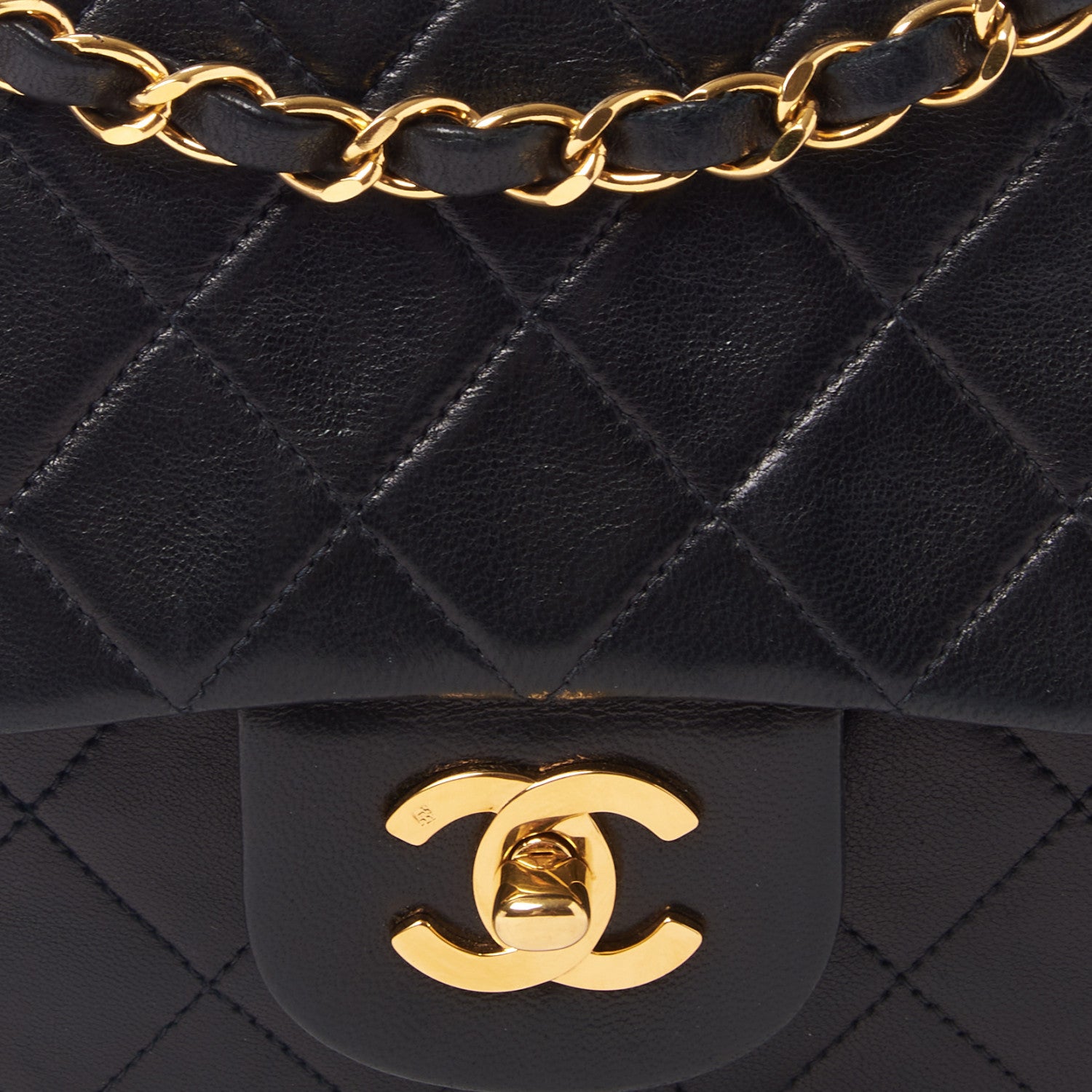 Chanel Lambskin Quilted Medium Double Flap Black 8 of 11