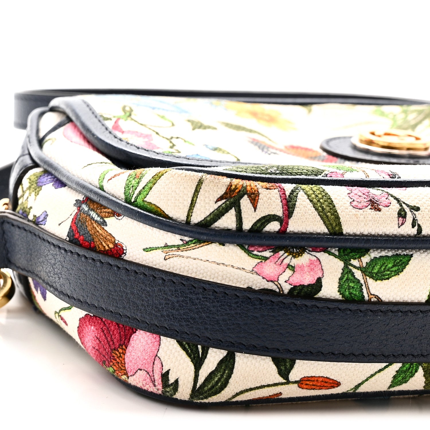 Gucci Canvas Flora Floral Shoulder Bag White Blue Agata Mulitcolor 9 of 12
