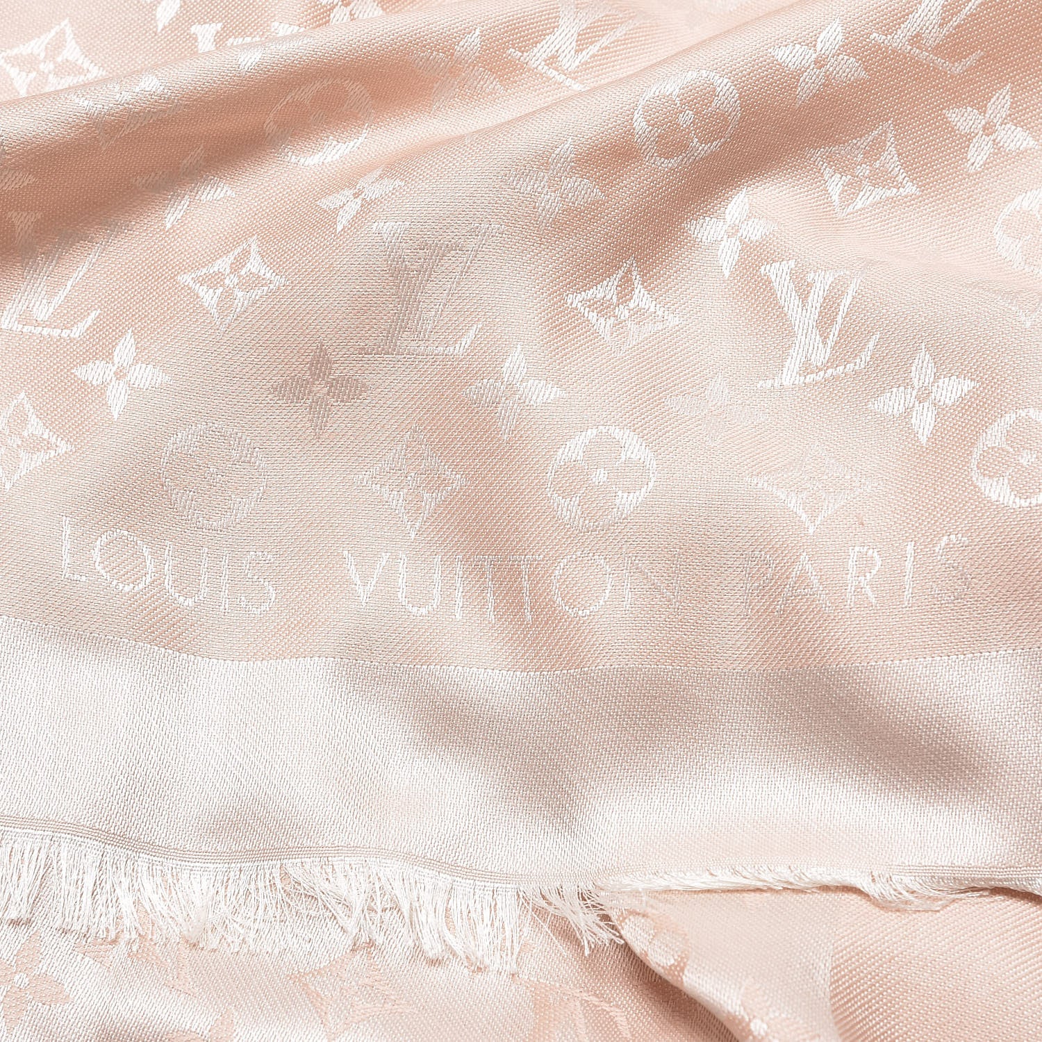 Louis Vuitton Silk Wool Monogram Shawl Rose 4 of 5