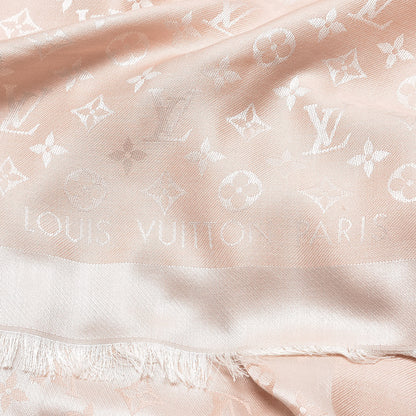 Louis Vuitton Silk Wool Monogram Shawl Rose 4 of 5