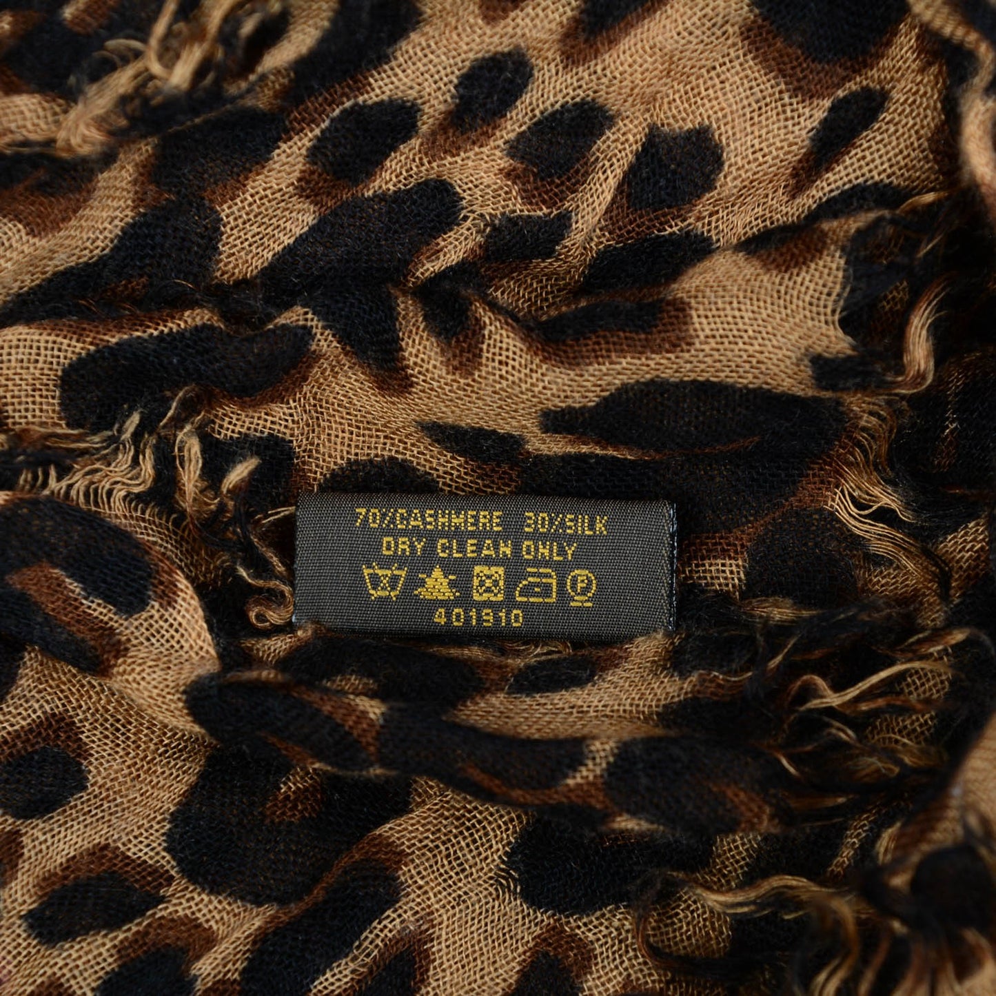 Cashmere Silk Leopard Stole Brown