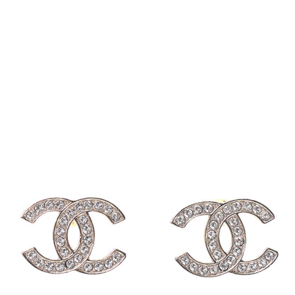 Chanel Crystal CC Earrings Gold 1 of 4