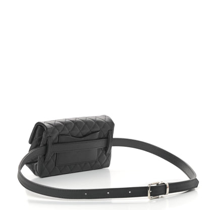 Chanel Grained Calfskin Quilted 2.55 Reissue Flap Belt Bag Clutch Black 3 of 9