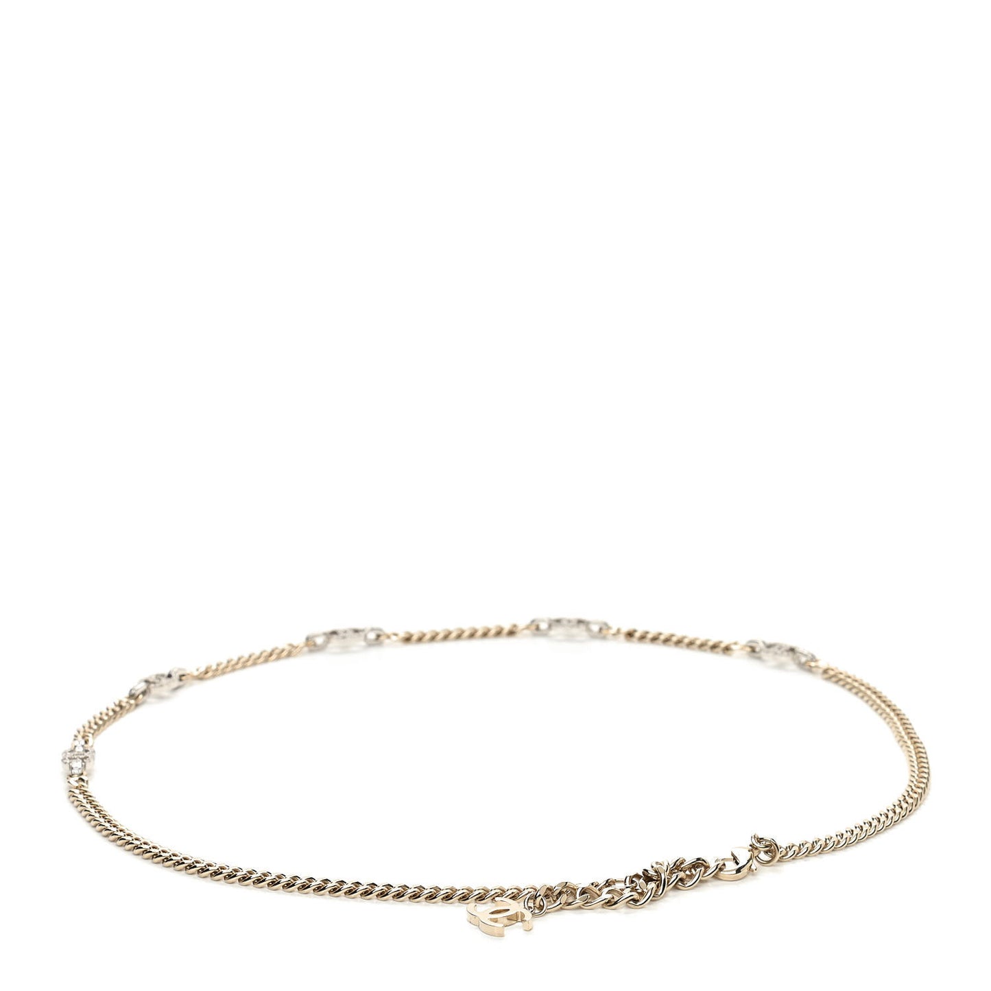 Crystal CC Chain Links Belt 80 Gold Silver
