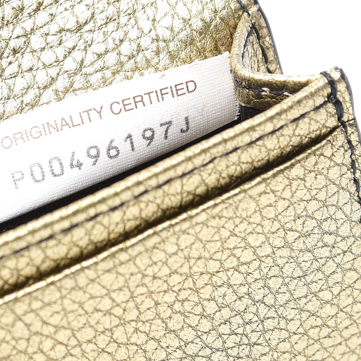 Metallic Lambskin Intrecciato Card Case Champignon
