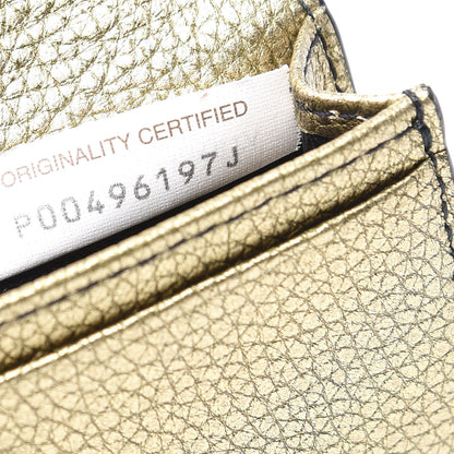 Bottega Veneta Metallic Lambskin Intrecciato Card Case Champignon 6 of 9