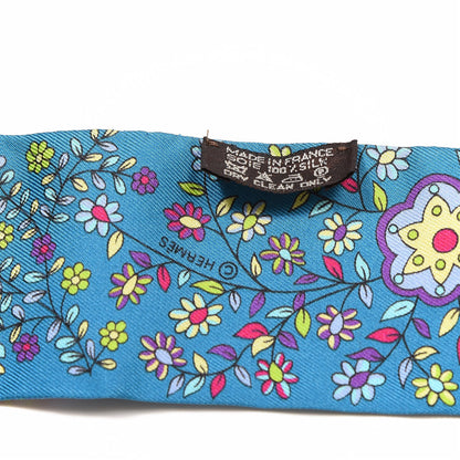 Hermes Silk L'Arbre De Vie Twilly Canard Fuchsia Vert 3 of 3