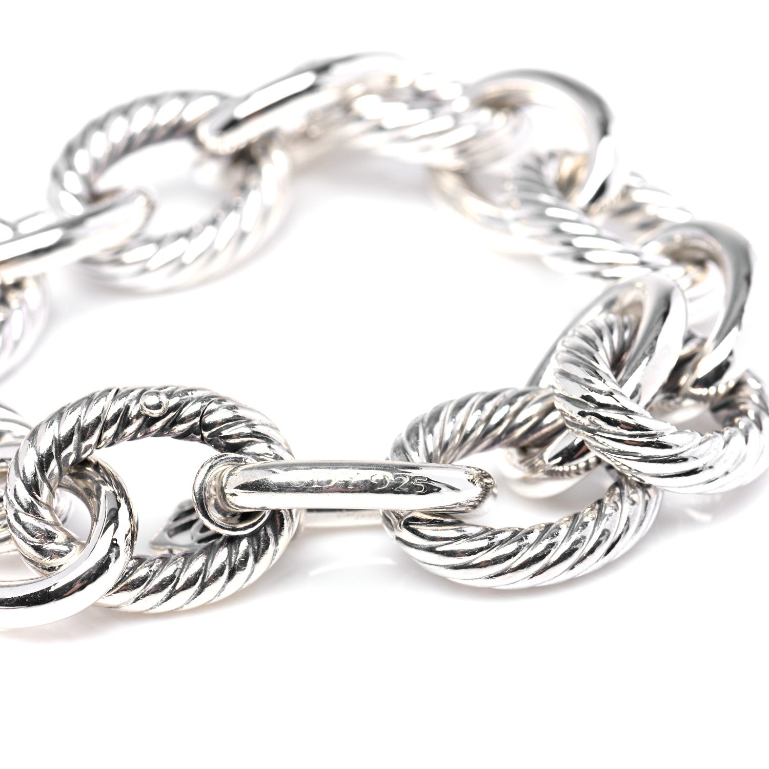 David Yurman Sterling Silver 17mm Extra Large Oval Link Bracelet 4 of 7
