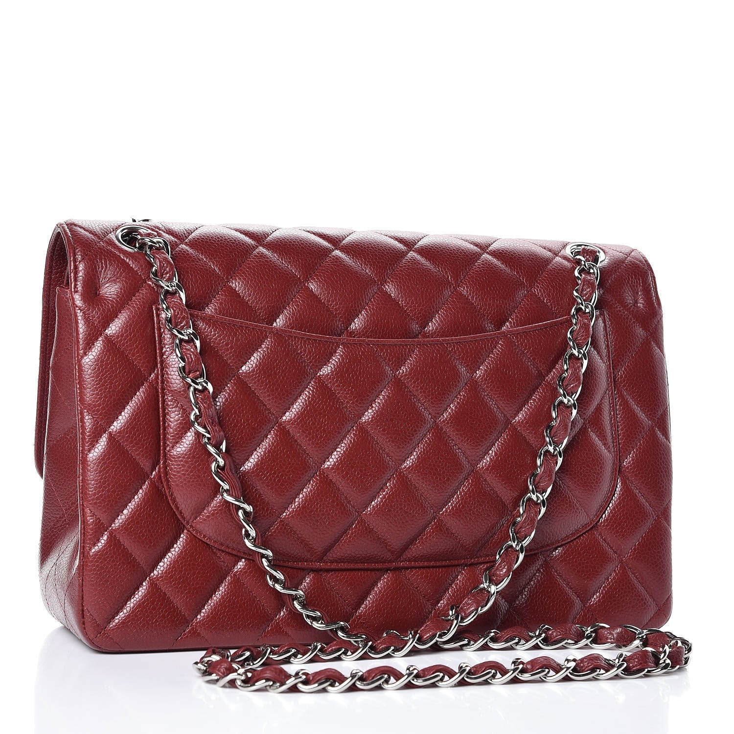 Chanel Caviar Quilted Jumbo Double Flap Burgundy 4 of 9