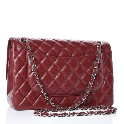 Chanel Caviar Quilted Jumbo Double Flap Burgundy 4 of 9
