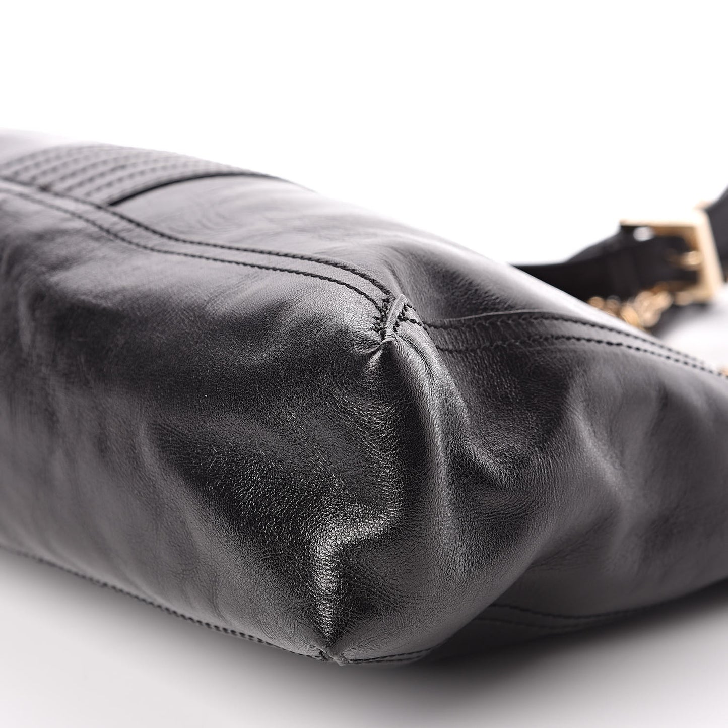 Vitello Acqua Maxi Baguette Shoulder Bag Black