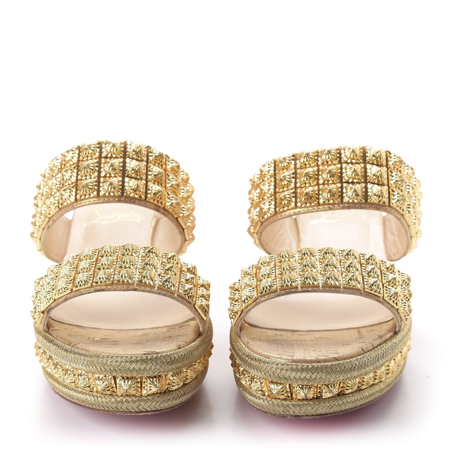 Christian Louboutin Liege Pepite 60 Platform Sandals 37 Version Gold 2 of 8