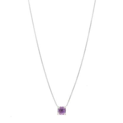 David Yurman Sterling Silver Diamond Amethyst 9mm Petite Chatelaine Pendant Necklace 1 of 5