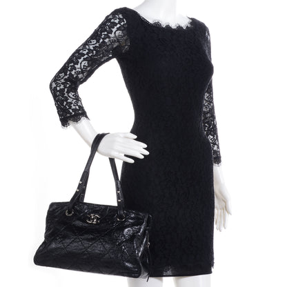 Chanel Glazed Calfskin Small On The Road Zip Tote Black 2 of 7
