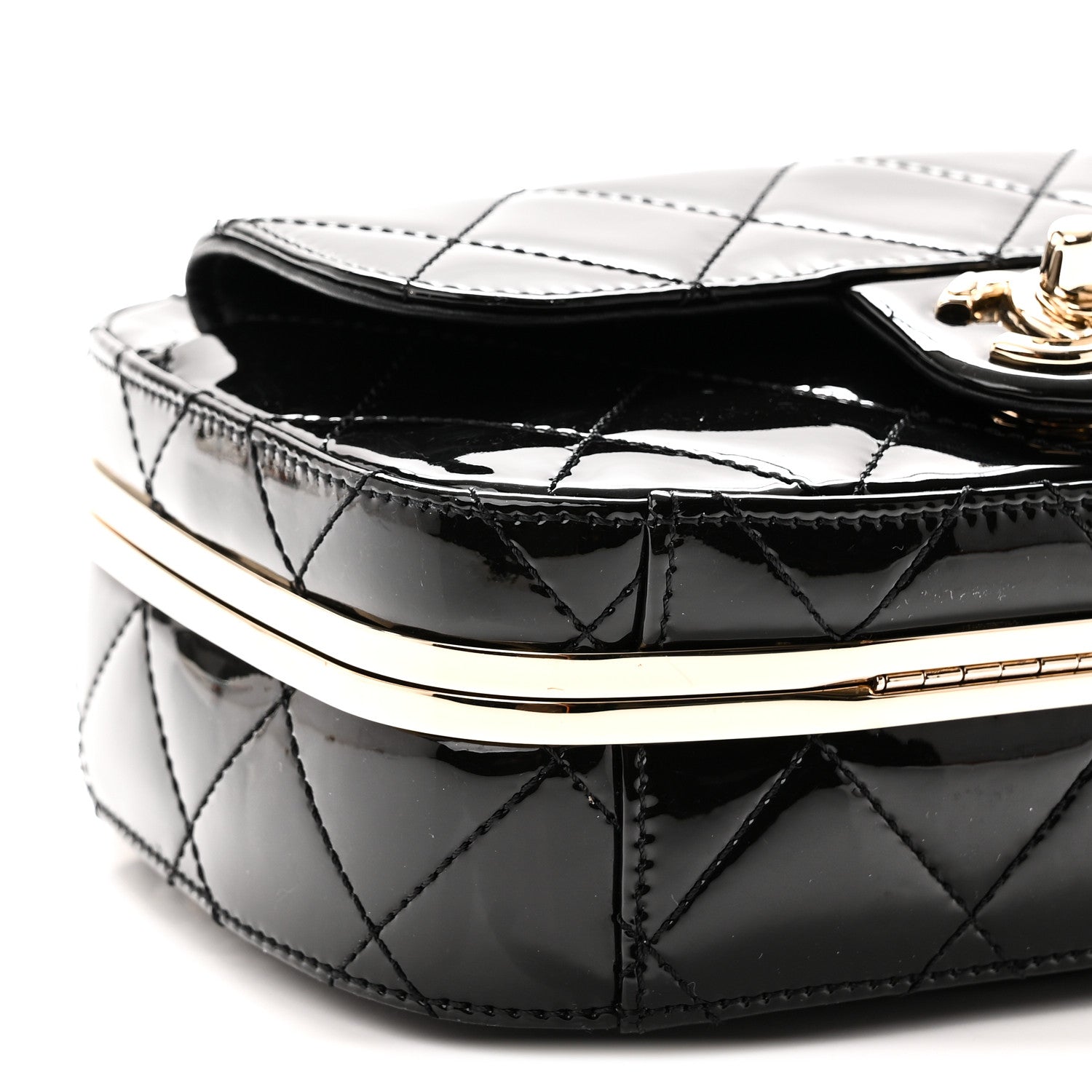Chanel Patent Calfskin Quilted Mini Camera Case Black 9 of 10