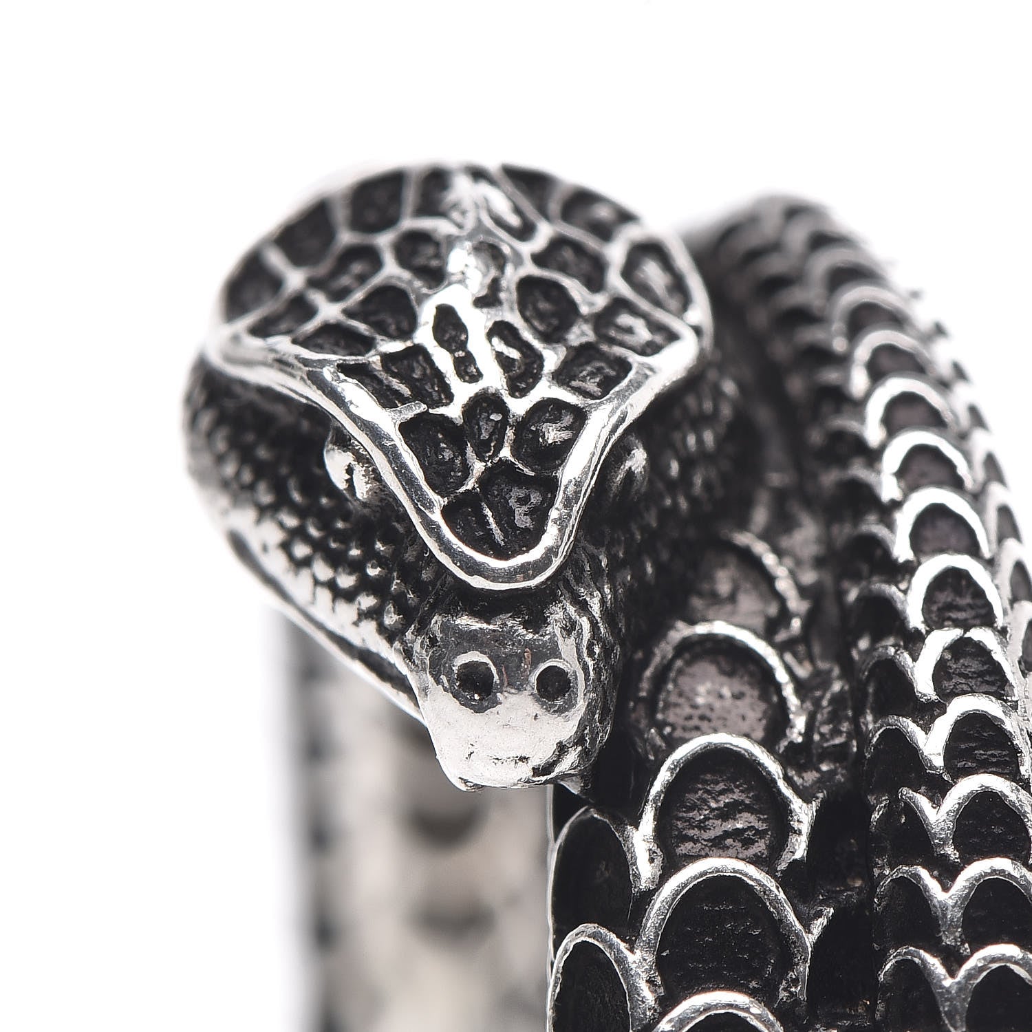Gucci Sterling Silver Garden Snake Band Ring 59 8.75 7 of 7